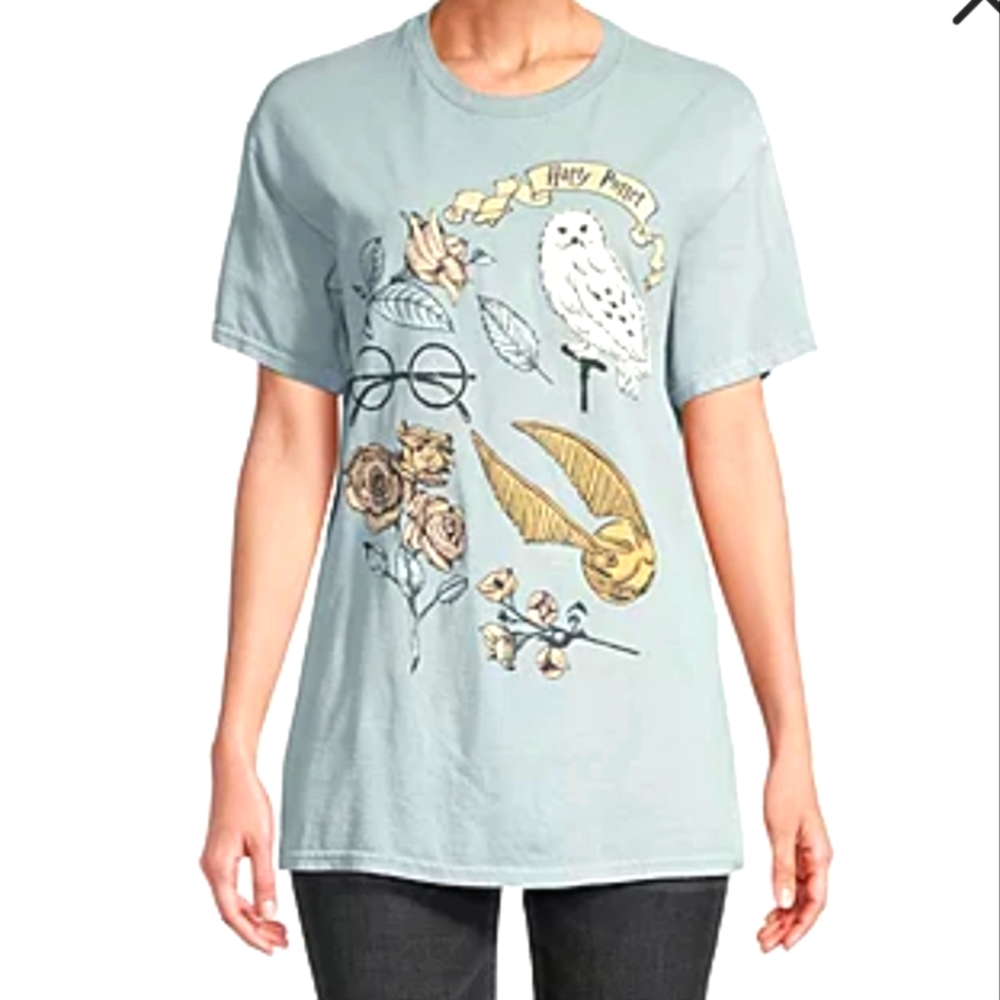 Harry Potter tee shirt Womens size medium blue NWT 100 % cotton